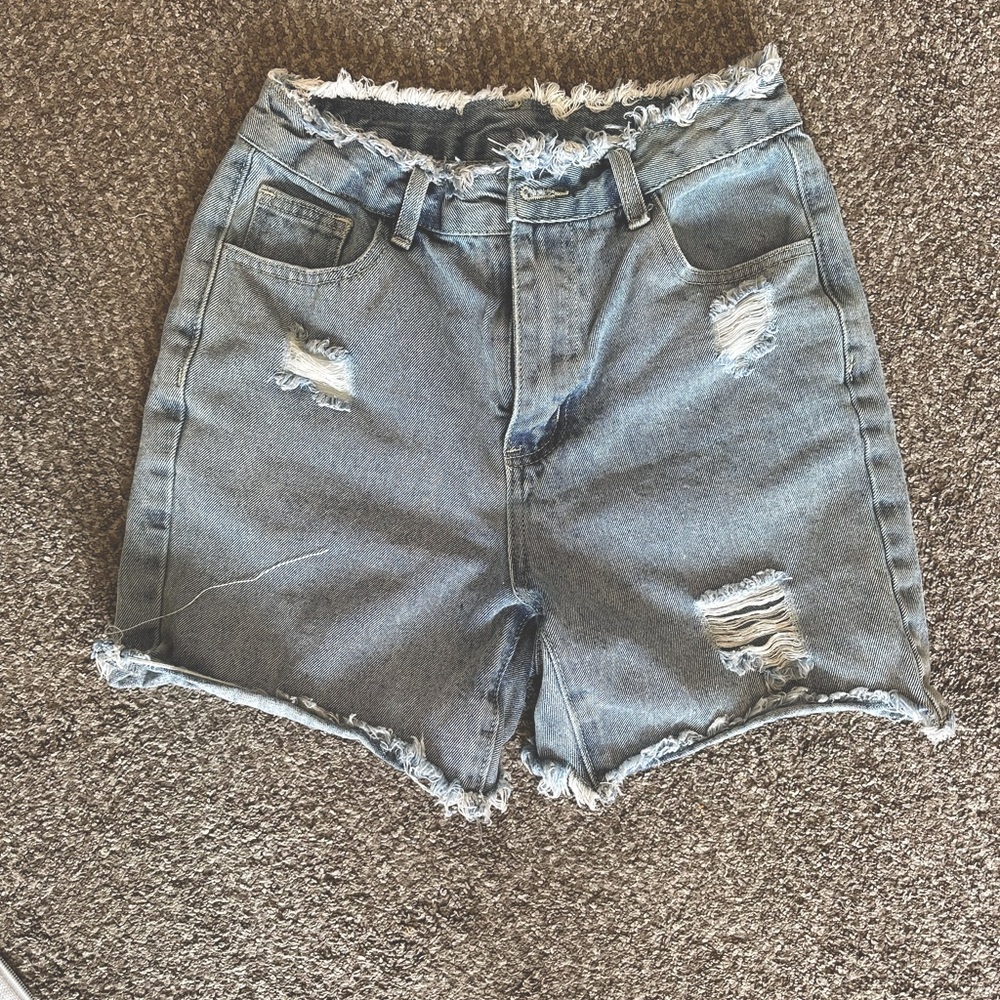 High rise jean shorts